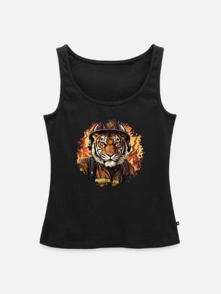Tiger Feuerwehr - Frauen Premium Organic Tank Top - Schwarz