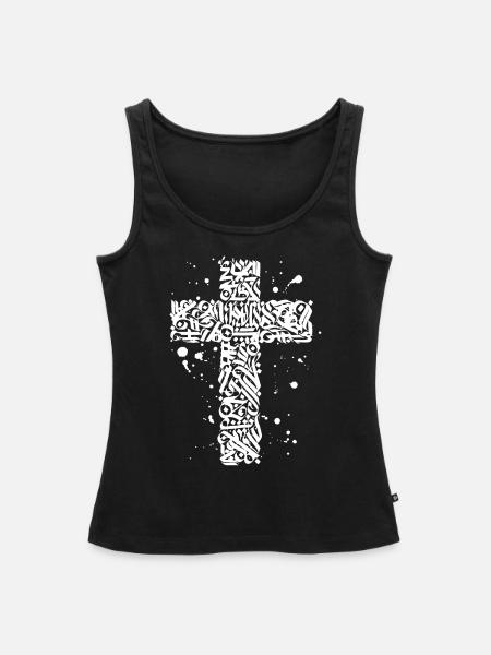 Graffiti Kreuz - Frauen Premium Organic Tank Top - Schwarz