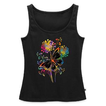 Schmetterling - Frauen Premium Organic Tank Top - Schwarz - Vorne - AI Model Female 172 light (172cm)