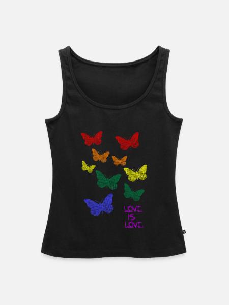 Regenbogen Rainbow LGBTQ CSD - Frauen Premium Organic Tank Top - Schwarz