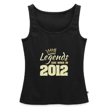 Les légendes naissent en 2012 - Débardeur bio Premium Femme - noir - Devant - AI Model Female 172 light (172cm)