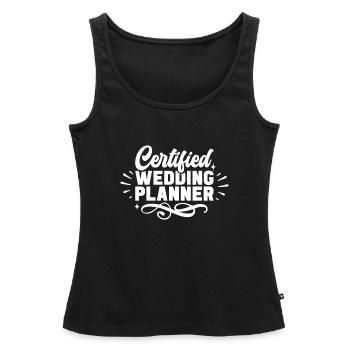 Certified Wedding planner and marriage event - Women’s Premium Organic Tank top - black - Front - AI Model Female 172 light (172cm)