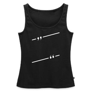 conception graphique simple avec des citations - Débardeur bio Premium Femme - noir - Devant - AI Model Female 172 light (172cm)