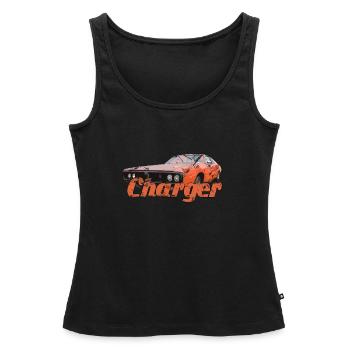 charger orange 1973 - Frauen Premium Organic Tank Top - Schwarz - Vorne - AI Model Female 172 light (172cm)