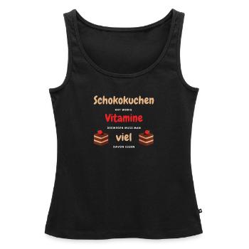 Schokokuchen hat wenig Vitamine - Frauen Premium Organic Tank Top - Schwarz - Vorne - AI Model Female 172 light (172cm)
