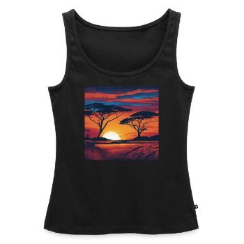 Afrika Steppe und Tiere - Frauen Premium Organic Tank Top - Schwarz - Vorne - AI Model Female 172 light (172cm)