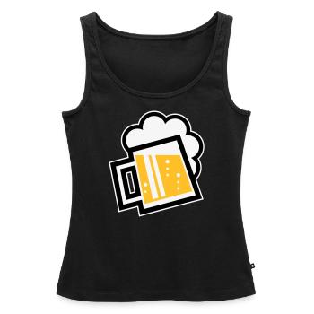 Chope à bière bavaroise (bière / chope à bière / L / \ / 3C) - Débardeur bio Premium Femme - noir - Devant - AI Model Female 172 light (172cm)