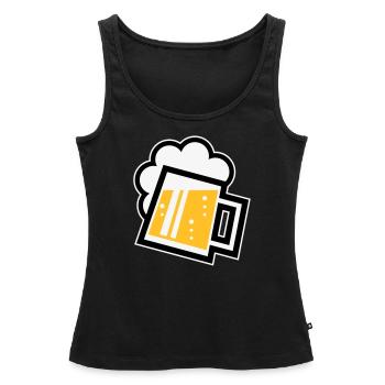 Chope à bière bavaroise (bière / chope à bière / R / / / 3C) - Débardeur bio Premium Femme - noir - Devant - AI Model Female 172 light (172cm)