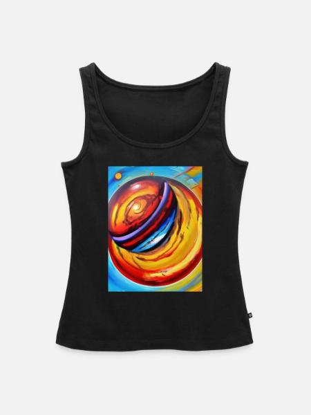 Künstlerischer Planet - Frauen Premium Organic Tank Top - Schwarz