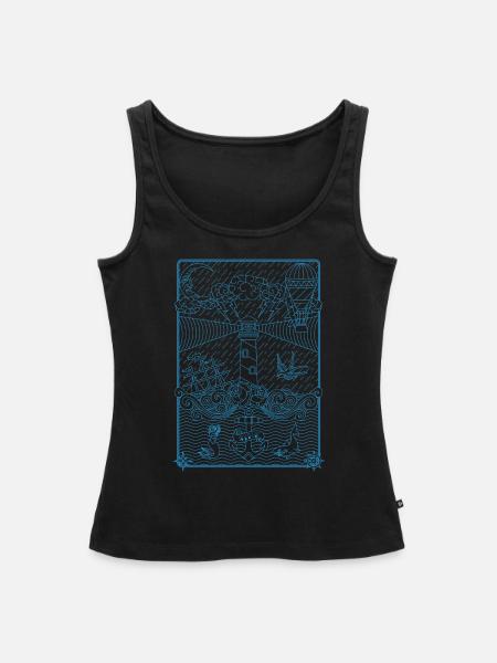 Old school Tattoo - Frauen Premium Organic Tank Top - Schwarz