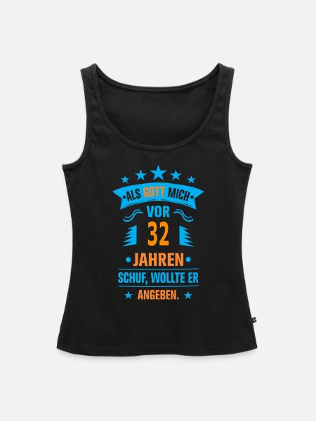 32 - Frauen Premium Organic Tank Top - Schwarz