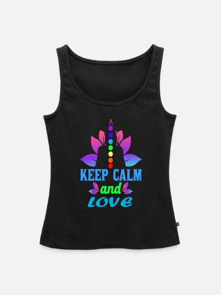 keep calm and Lobe - Frauen Premium Organic Tank Top - Schwarz