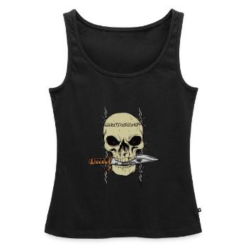 Tête de pirate - Débardeur bio Premium Femme - noir - Devant - AI Model Female 172 light (172cm)