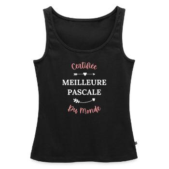 Certifiée meilleure pascale du monde - Débardeur bio Premium Femme - noir - Devant - AI Model Female 172 light (172cm)