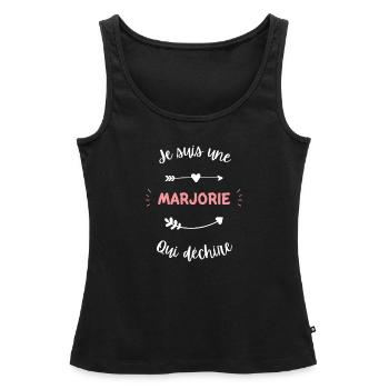 Je suis une marjorie qui déchire - Débardeur bio Premium Femme - noir - Devant - AI Model Female 172 light (172cm)