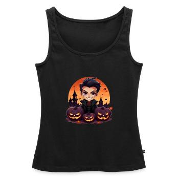 Anime Dracula Halloween - Frauen Premium Organic Tank Top - Schwarz - Vorne - AI Model Female 172 light (172cm)