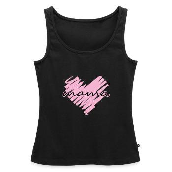 Mama Herz - Frauen Premium Organic Tank Top - Schwarz - Vorne - AI Model Female 172 light (172cm)