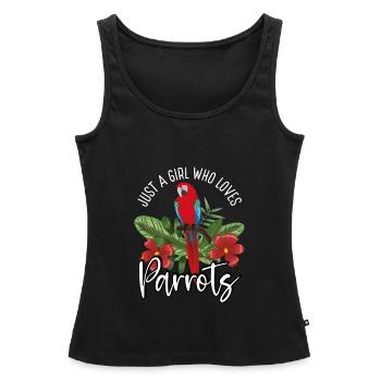 Just a girl who loves parrots - Women’s Premium Organic Tank top - black - Front - AI Model Female 172 light (172cm)