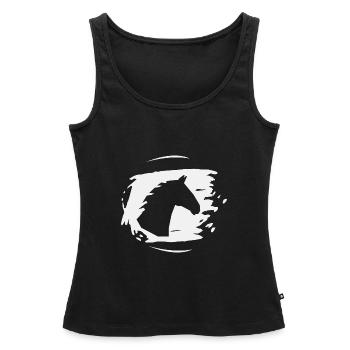 Pferd Hengst Ross Stute Reitsport - Frauen Premium Organic Tank Top - Schwarz - Vorne - AI Model Female 172 light (172cm)