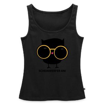 Eule mit Brille (b) - Frauen Premium Organic Tank Top - Schwarz - Vorne - AI Model Female 172 light (172cm)