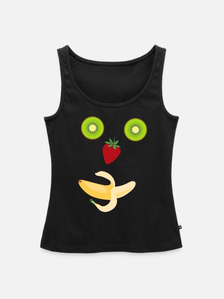 fruity face - Frauen Premium Organic Tank Top - Schwarz