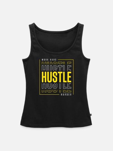 HUSTLE HARDER - Frauen Premium Organic Tank Top - Schwarz