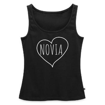 Novia Herz - Frauen Premium Organic Tank Top - Schwarz - Vorne - AI Model Female 172 light (172cm)