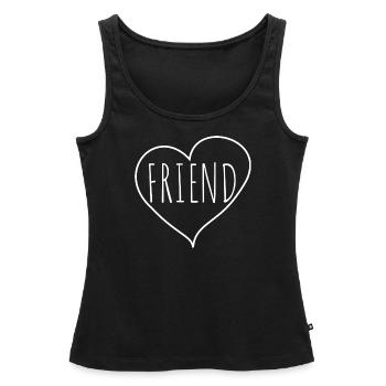 Freund Herz - Frauen Premium Organic Tank Top - Schwarz - Vorne - AI Model Female 172 light (172cm)