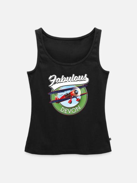 Fabelhaftes Devon-Reiselogo - Frauen Premium Organic Tank Top - Schwarz