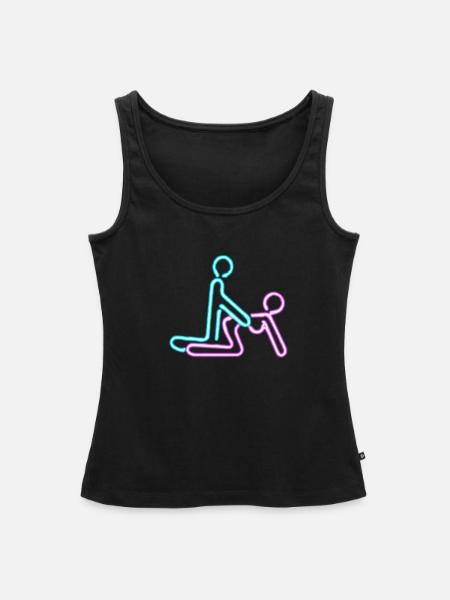 neon LOVE - Frauen Premium Organic Tank Top - Schwarz
