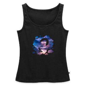 Double Exposure Kite Surfing Adventure Gift - Women’s Premium Organic Tank top - black - Front - AI Model Female 172 light (172cm)