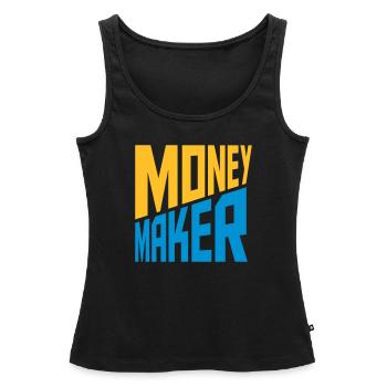Text Money Maker Erfolgreich - Frauen Premium Organic Tank Top - Schwarz - Vorne - AI Model Female 172 light (172cm)