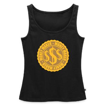 Geld Stempel Money Maker - Frauen Premium Organic Tank Top - Schwarz - Vorne - AI Model Female 172 light (172cm)