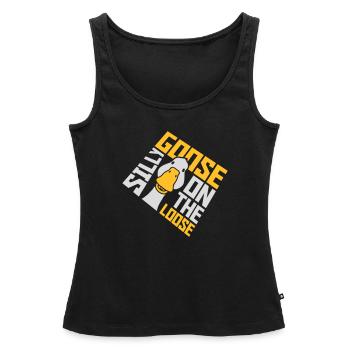 goose on the loose - Women’s Premium Organic Tank top - black - Front - AI Model Female 172 light (172cm)