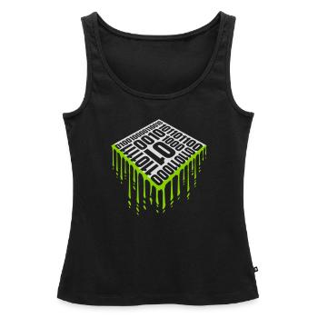 Binary Code Program Language - Women’s Premium Organic Tank top - black - Front - AI Model Female 172 light (172cm)