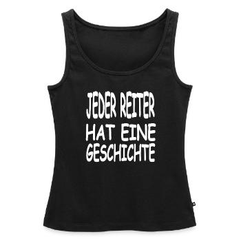 Reiten - Frauen Premium Organic Tank Top - Schwarz - Vorne - AI Model Female 172 light (172cm)