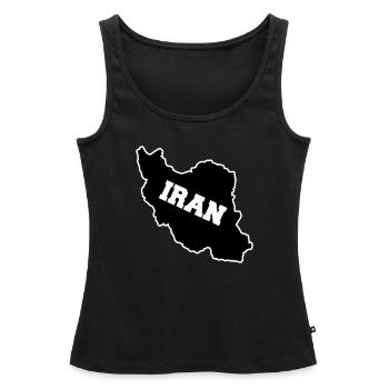 Iran - Débardeur bio Premium Femme - noir - Devant - AI Model Female 172 light (172cm)