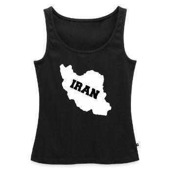 Iran - Débardeur bio Premium Femme - noir - Devant - AI Model Female 172 light (172cm)