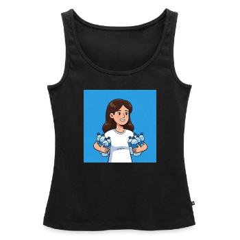 VU WaterSaleFemale - Women’s Premium Organic Tank top - black - Front - AI Model Female 172 light (172cm)