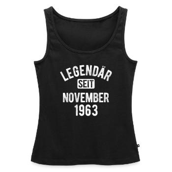 60. Geburtstag Geschenk 60 Jahre Legendär seit Nov - Frauen Premium Organic Tank Top - Schwarz - Vorne - AI Model Female 172 light (172cm)