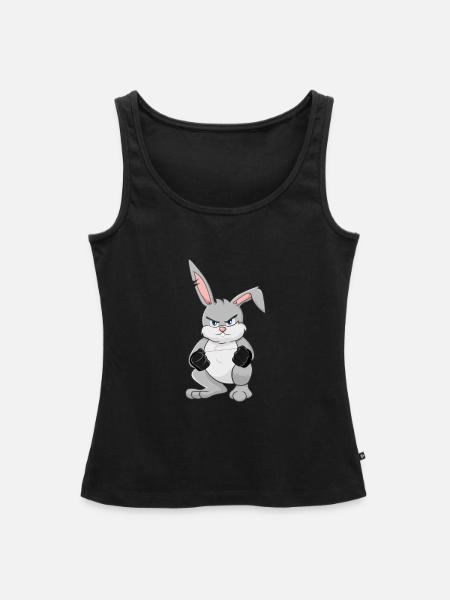 Angry Rabbit - Frauen Premium Organic Tank Top - Schwarz