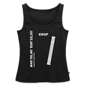 Flugplatz EDGP Design mit Namen und Koordinaten - Frauen Premium Organic Tank Top - Schwarz - Vorne - AI Model Female 172 light (172cm)