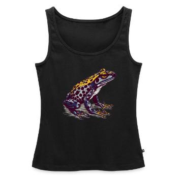 La grenouille empoisonnée vénéneuse vit sous les tropiques - Débardeur bio Premium Femme - noir - Devant - AI Model Female 172 light (172cm)