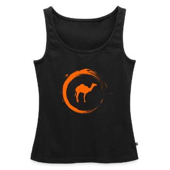 camel - Women’s Premium Organic Tank top - black - Front - AI Model Female 172 light (172cm)