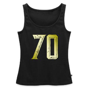 70 number symbol - Women’s Premium Organic Tank top - black - Front - AI Model Female 172 light (172cm)