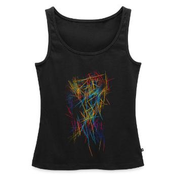 Abstrakt  - Frauen Premium Organic Tank Top - Schwarz - Vorne - AI Model Female 172 light (172cm)