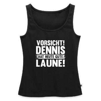 Vorname Dennis - Frauen Premium Organic Tank Top - Schwarz - Vorne - AI Model Female 172 light (172cm)