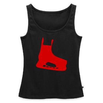 Patin à glace rouge - Débardeur bio Premium Femme - noir - Devant - AI Model Female 172 light (172cm)