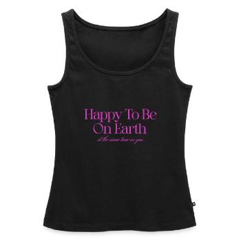 Be Kind, Be Happy Inspirational Kindness - Women’s Premium Organic Tank top - black - Front - AI Model Female 172 light (172cm)