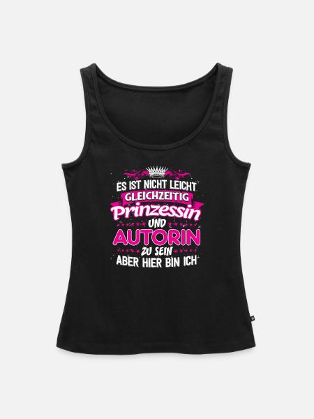 AUTORIN - gleichzeitig Prinzessin - Frauen Premium Organic Tank Top - Schwarz
